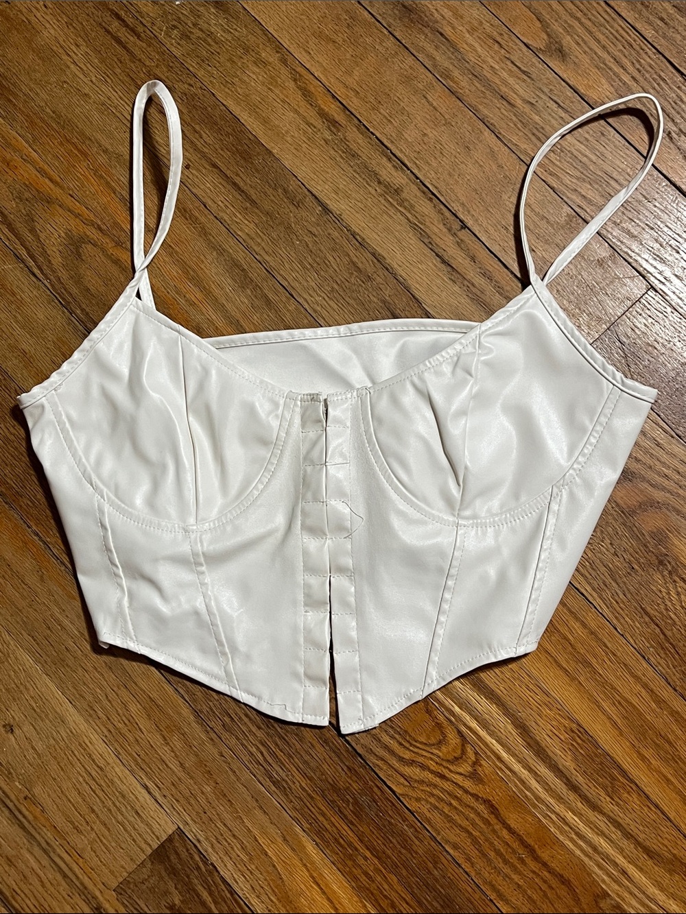 Faux vegan leather bustier